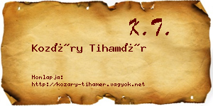 Kozáry Tihamér névjegykártya